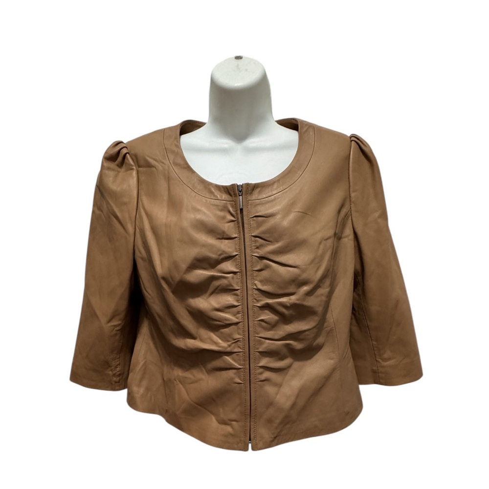 Doncaster Tan Leather Jacket cost size 12 - Picture 2 of 9